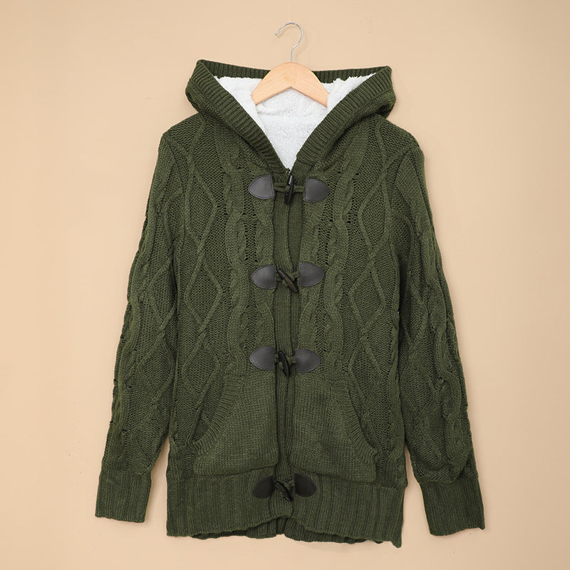 Damen Strickjacke Hochkragen Bequem Knöpfe Norvielle