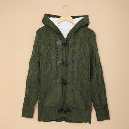Damen Strickjacke Hochkragen Bequem Knöpfe Norvielle