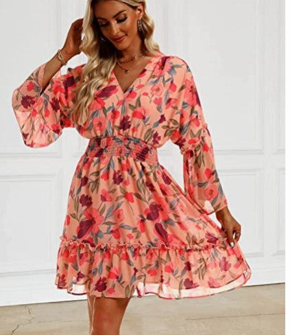 Damen Freizeitkleid Floralmuster Leicht Norvielle