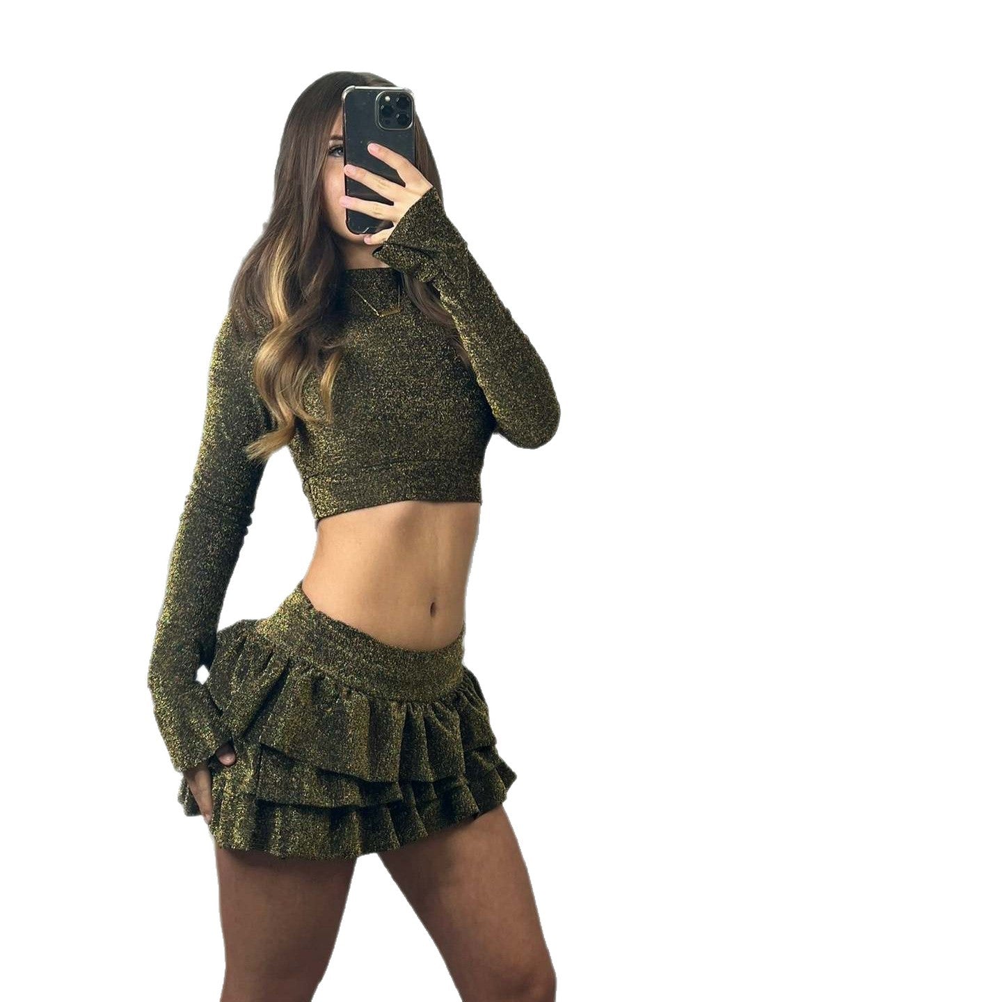 Damen Crop- und Mini-Rock Set Norvielle