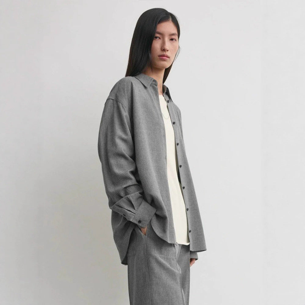 Damen Oversized Hemdbluse Moderner Schnitt Lässig Weiß