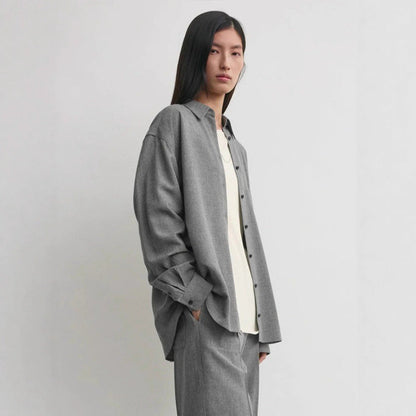 Damen Oversized Hemdbluse Moderner Schnitt Lässig Weiß