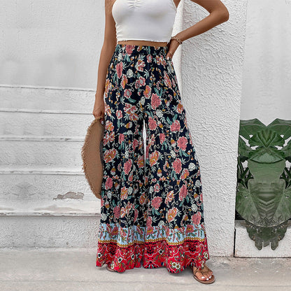Damen Maxirock Floralmuster Ausgestellter Schnitt