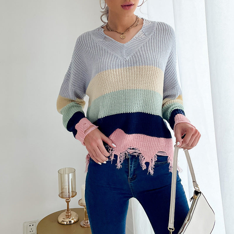 Damen Strickpullover Lässig Französischer Saum Norvielle