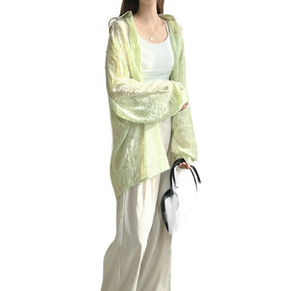 Damen Chiffon-Cardigan Florales Muster Eleganter Schnitt