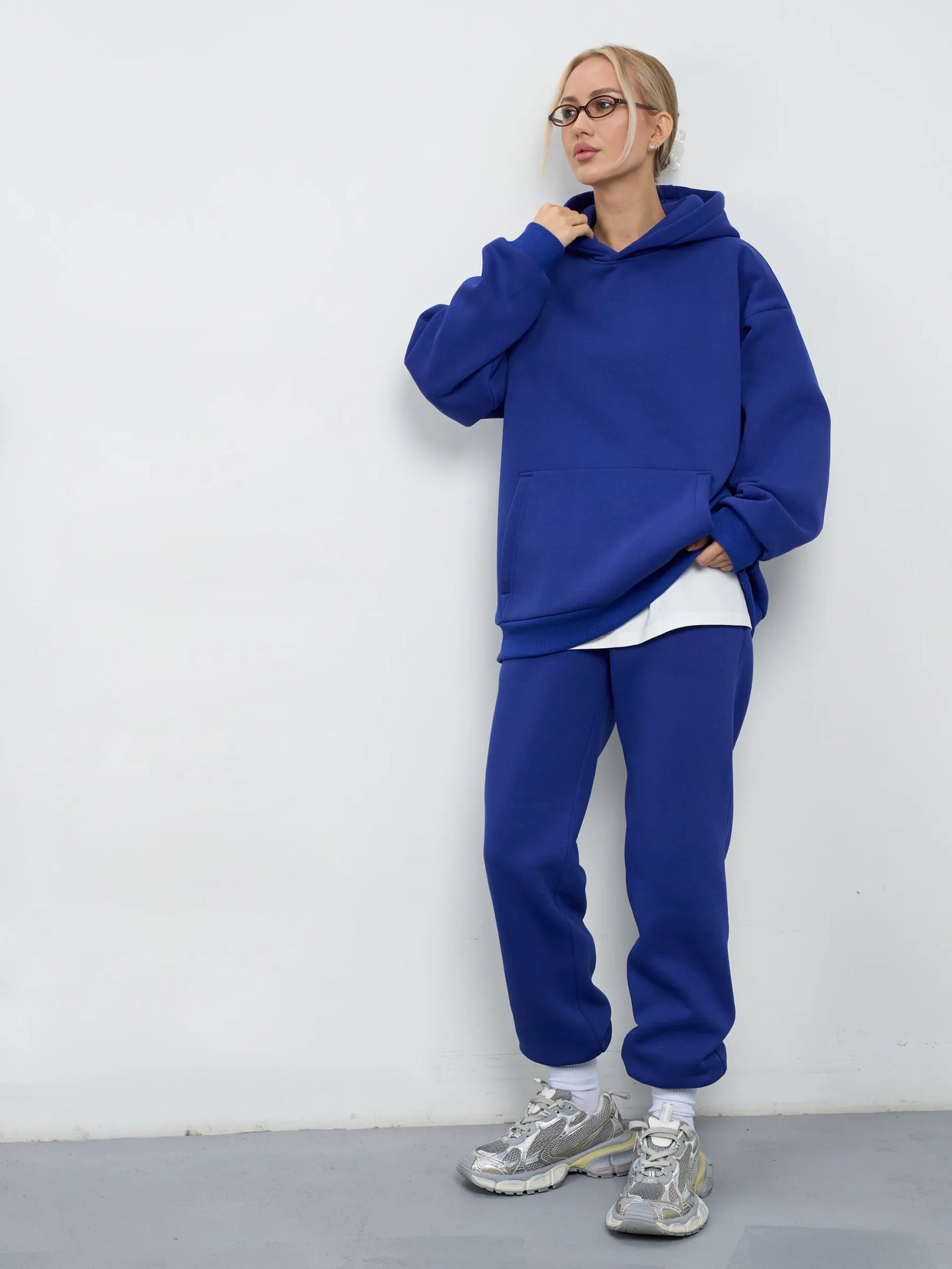 Damen Hoodie Oversized Jogginghose Modern Baumwolle