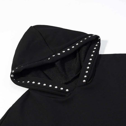 Damen Hoodie Nieten Elegant