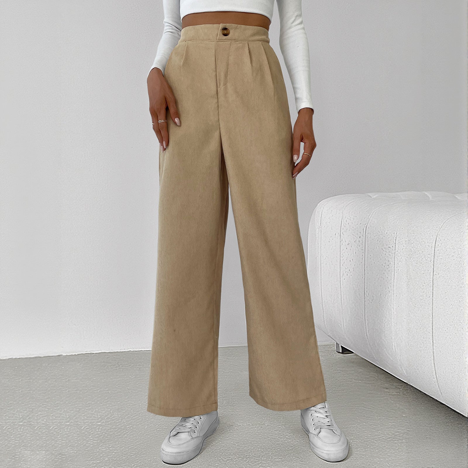 Damen Langarmshirt Cropped und Culotte-Hose Weite Bein Norvielle - Norvielle