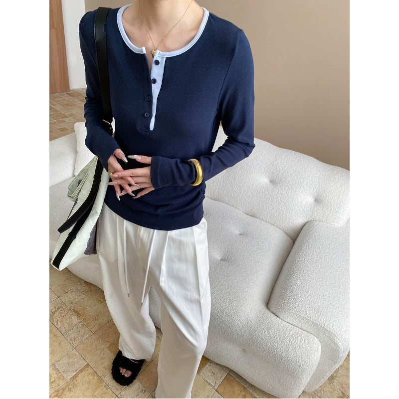 Damen Langarm-Shirt Weiches Material Norvielle