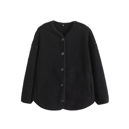 Damen Kuscheljacke Weich Norvielle Mit Knöpfen