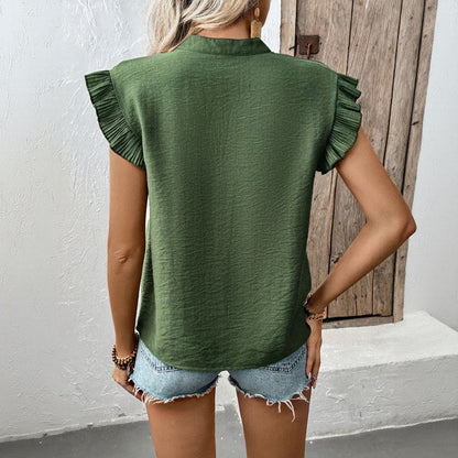 Damen Bluse V-Ausschnitt Rüschen Norvielle