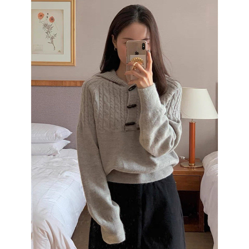 Damen Strickpullover Großkragen Norvielle