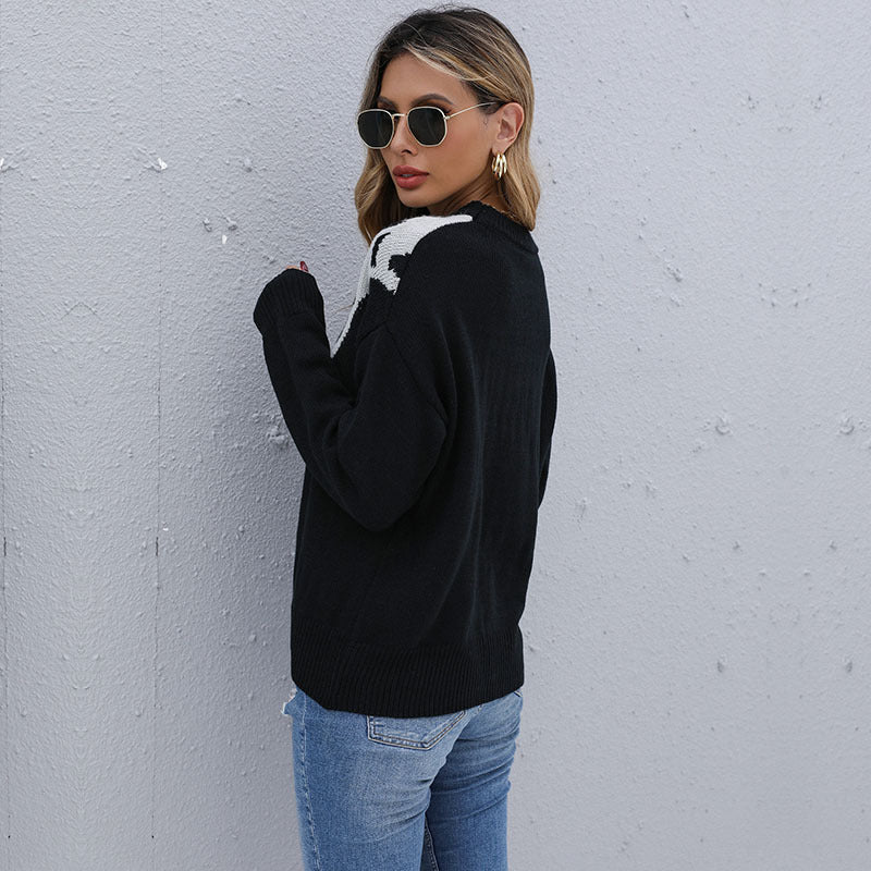 Damen Strickpullover Animalmuster Norvielle