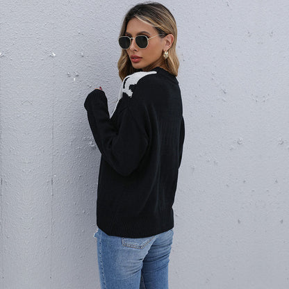 Damen Strickpullover Animalmuster Norvielle