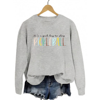 Damen Sweatshirt Bunter Pickleball-Druck Norvielle