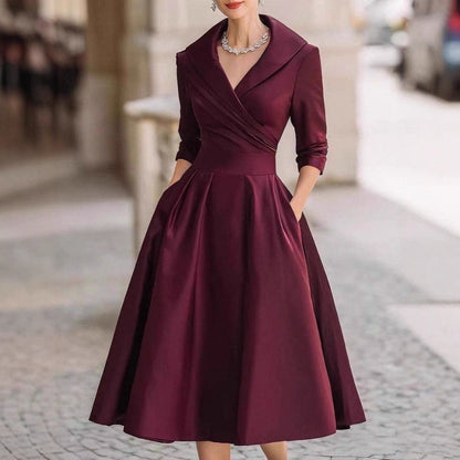 Damen Wickelkleid mit Schößchen und Taschen Norvielle