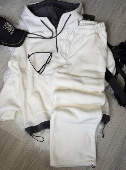 Damen Fleece-Jogginganzug Hochkragen Kordelzug Norvielle