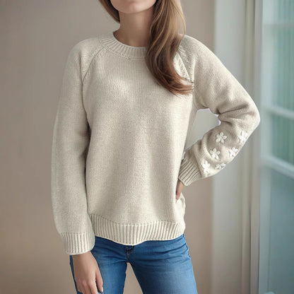 Damen Strickpullover Floral Lässig Norvielle