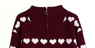 Damen Pullover Herzmotiv Kurzreißverschluss Norvielle