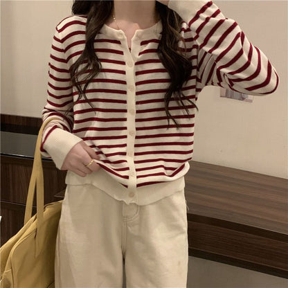 Damen Strickpullover Langärmlig Knopfverschluss Norvielle