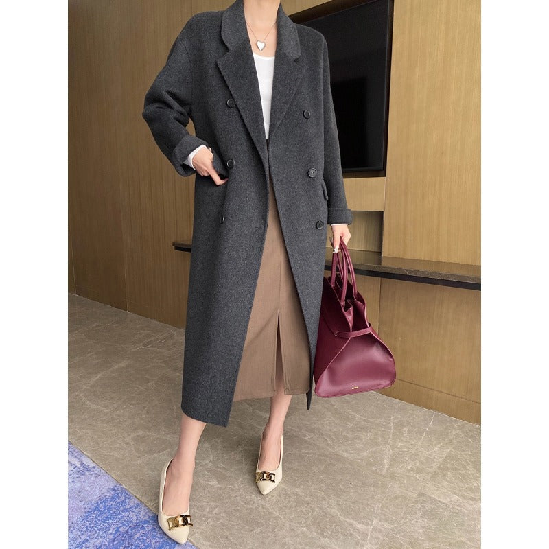 Damen Wollmantel Doppelreihig Oversized Norvielle