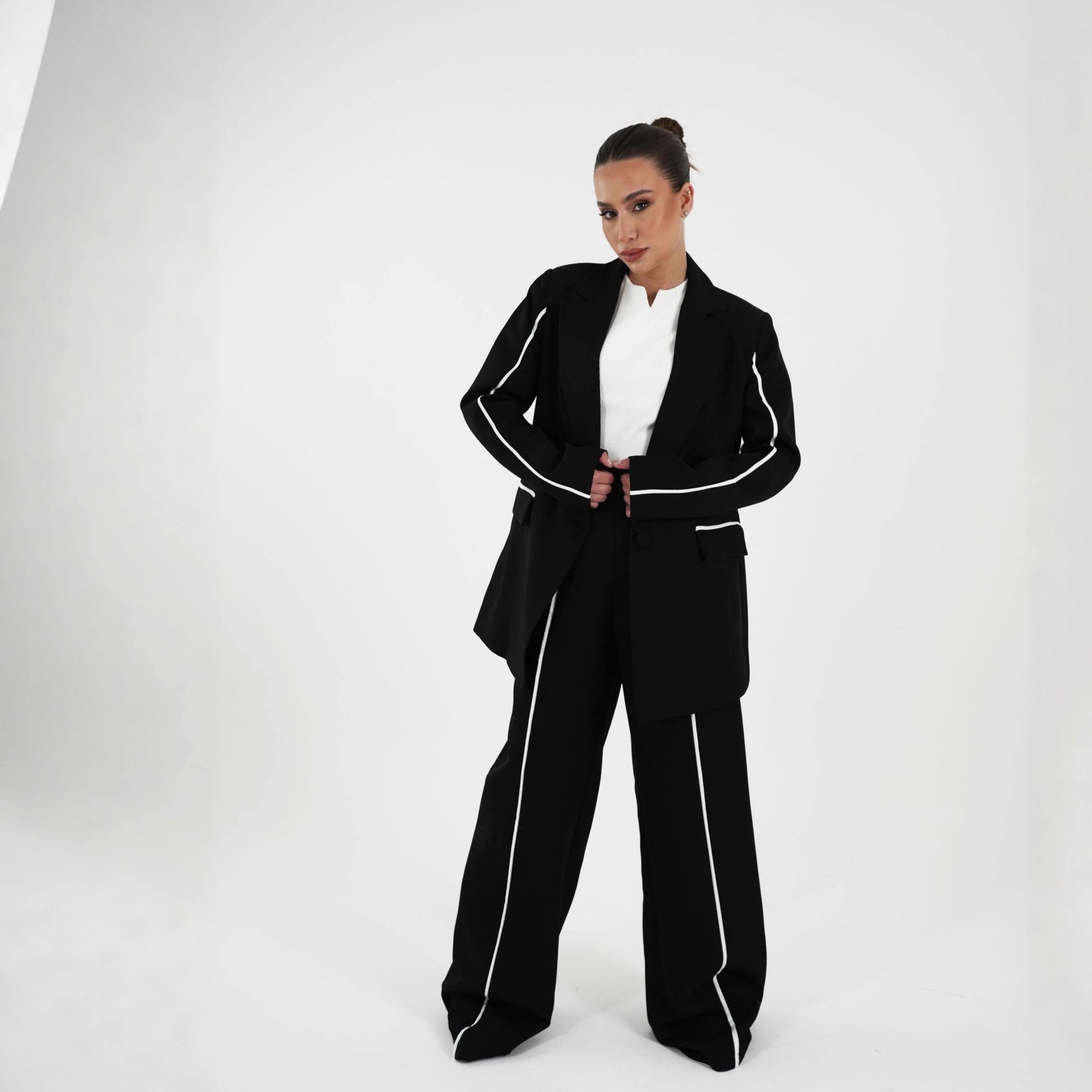 Damen Blazer-Anzug Kontrastdetails Norvielle - Norvielle