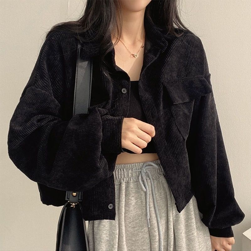 Damen Cordjacke Voluminöse Ärmel Norvielle