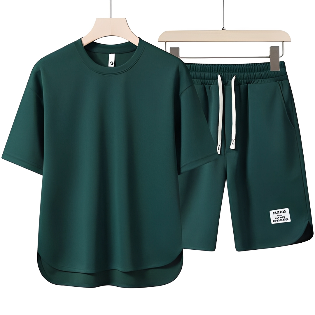 Herren Sommer Set Lässig Baumwolle Beige