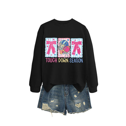 Damen Sweatshirt Football Motiv Lässig Grün