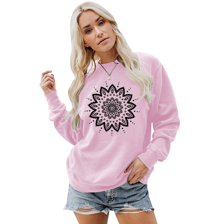 Damen Sweatshirt Mandala-Design Lässig Norvielle