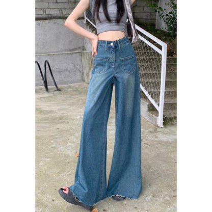 Damen Hochtaillierte Weite Jeans Norvielle