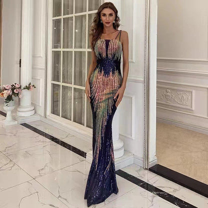 Damen Paillettenkleid Schimmernd Figurbetont