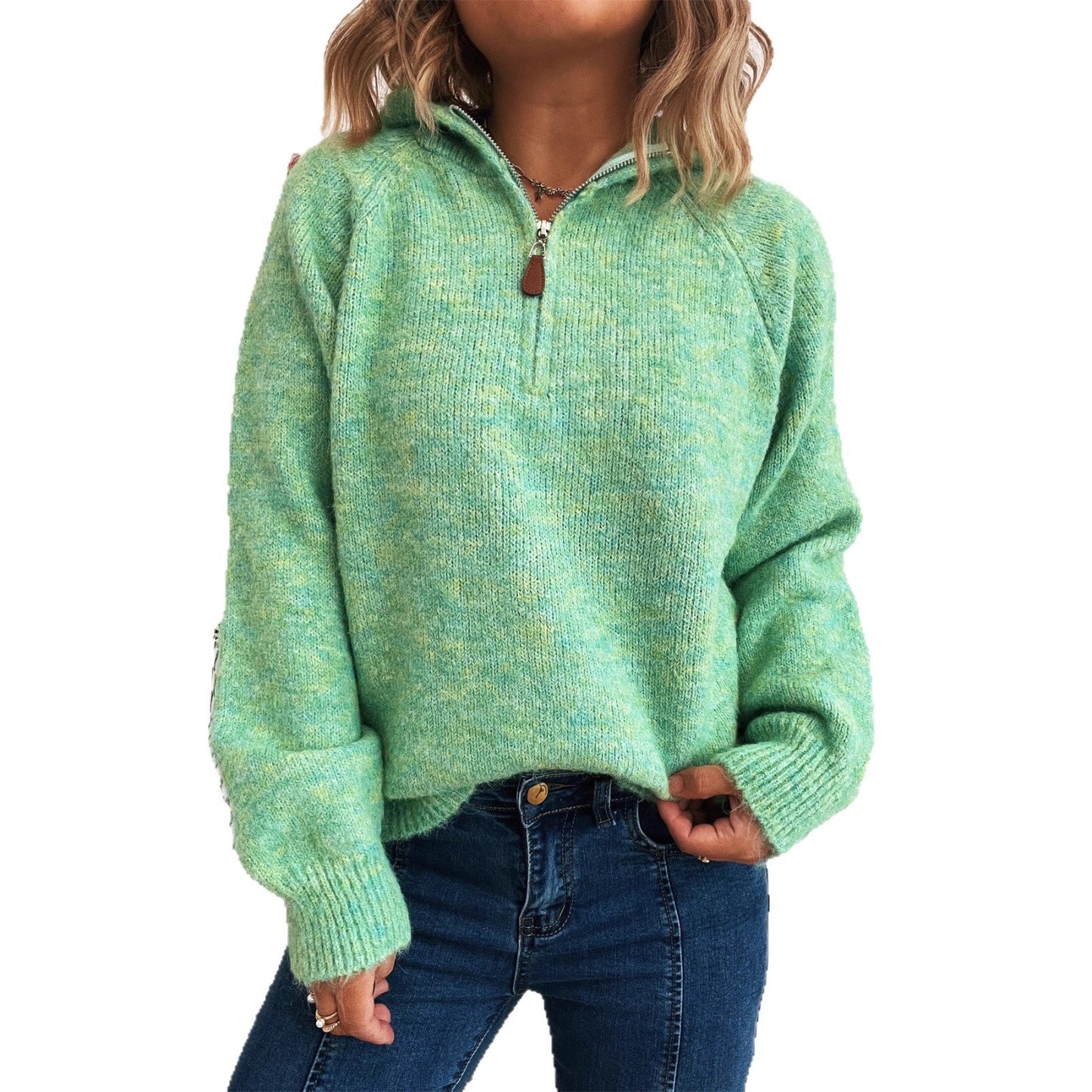 Damen Pullover Kapuze Reißverschluss Norvielle