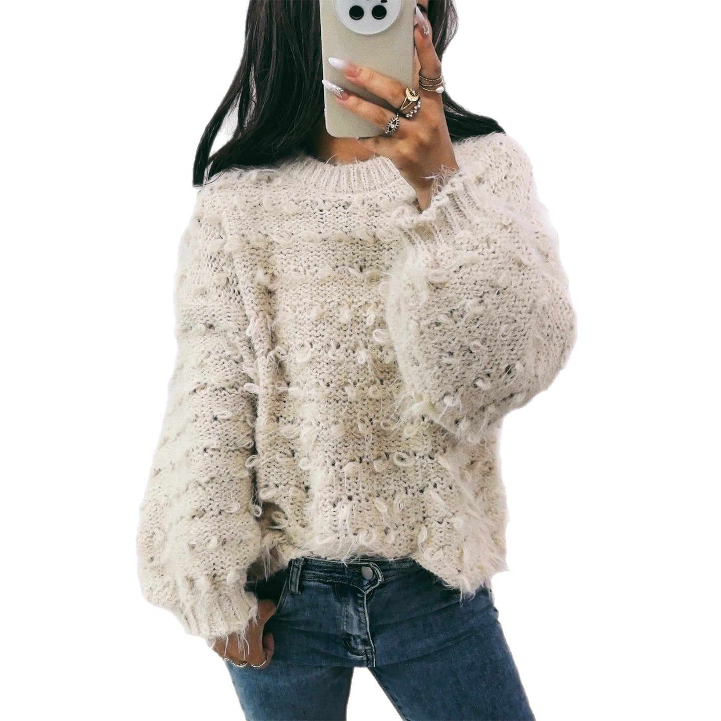 Damen Strickpullover Kuschelig Struktur Norvielle