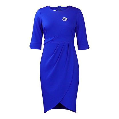 Damen Wickelkleid Elegante Drapierung Broschenakzent Norvielle