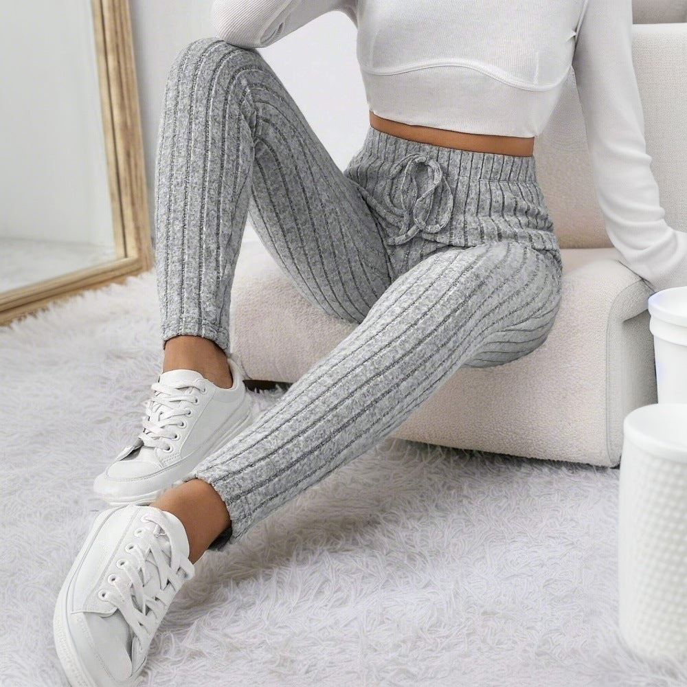 Damen Leggings Elastisch Rippmuster Norvielle