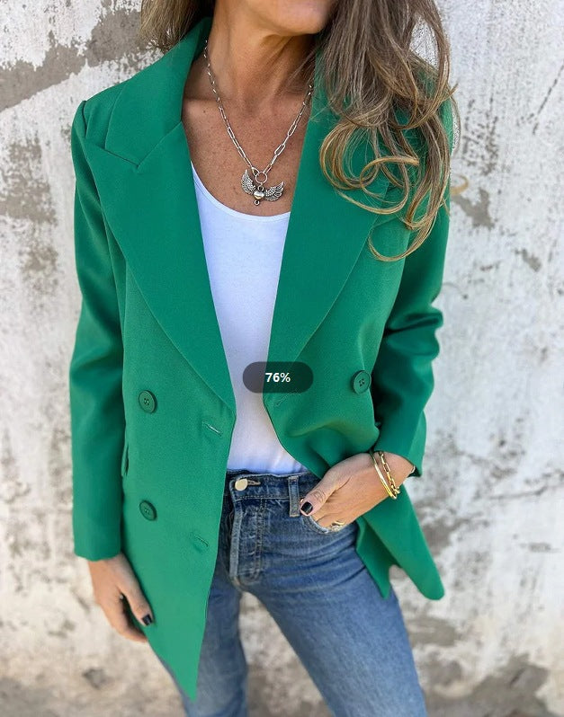 Damen Blazer Doppelter Knopfleiste Stylischer Schnitt Norvielle