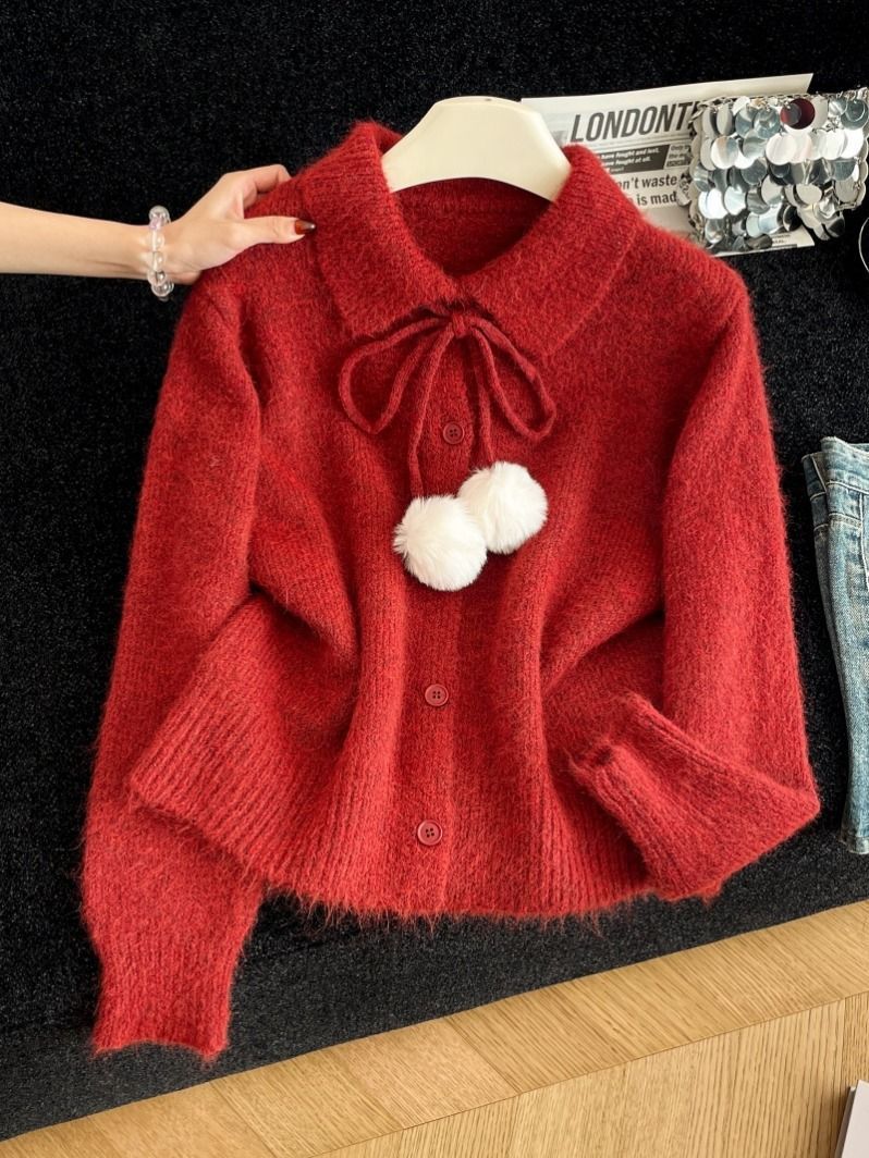 Damen Strickjacke Großkragen Norvielle