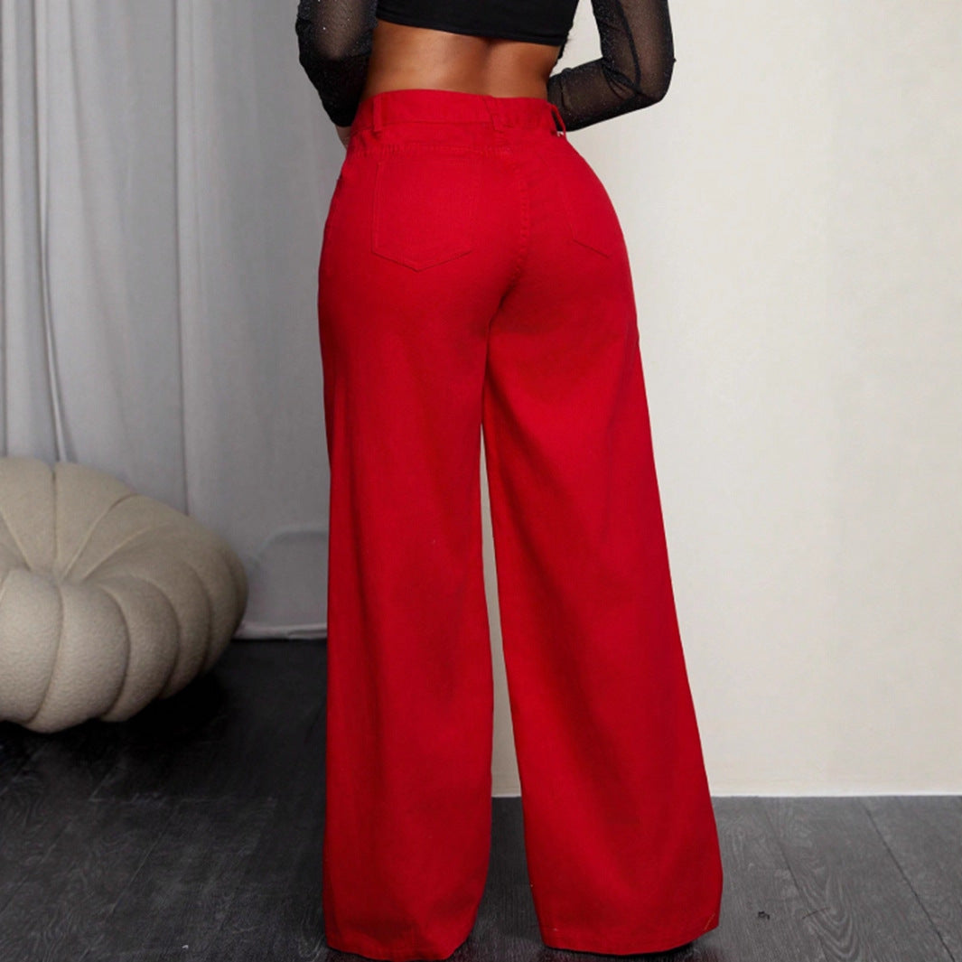 Damenweite Hochbundhose Eleganter Schnitt Norvielle