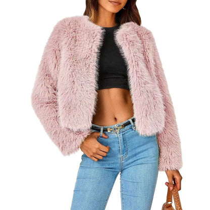 Damen Fleecejacke Fell-Design Voluminöse Ärmel Norvielle