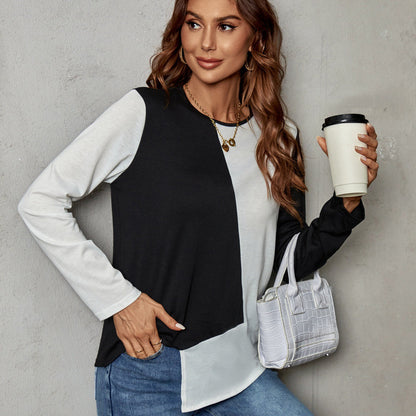 Damen Langarmshirt Farbblockierung Norvielle