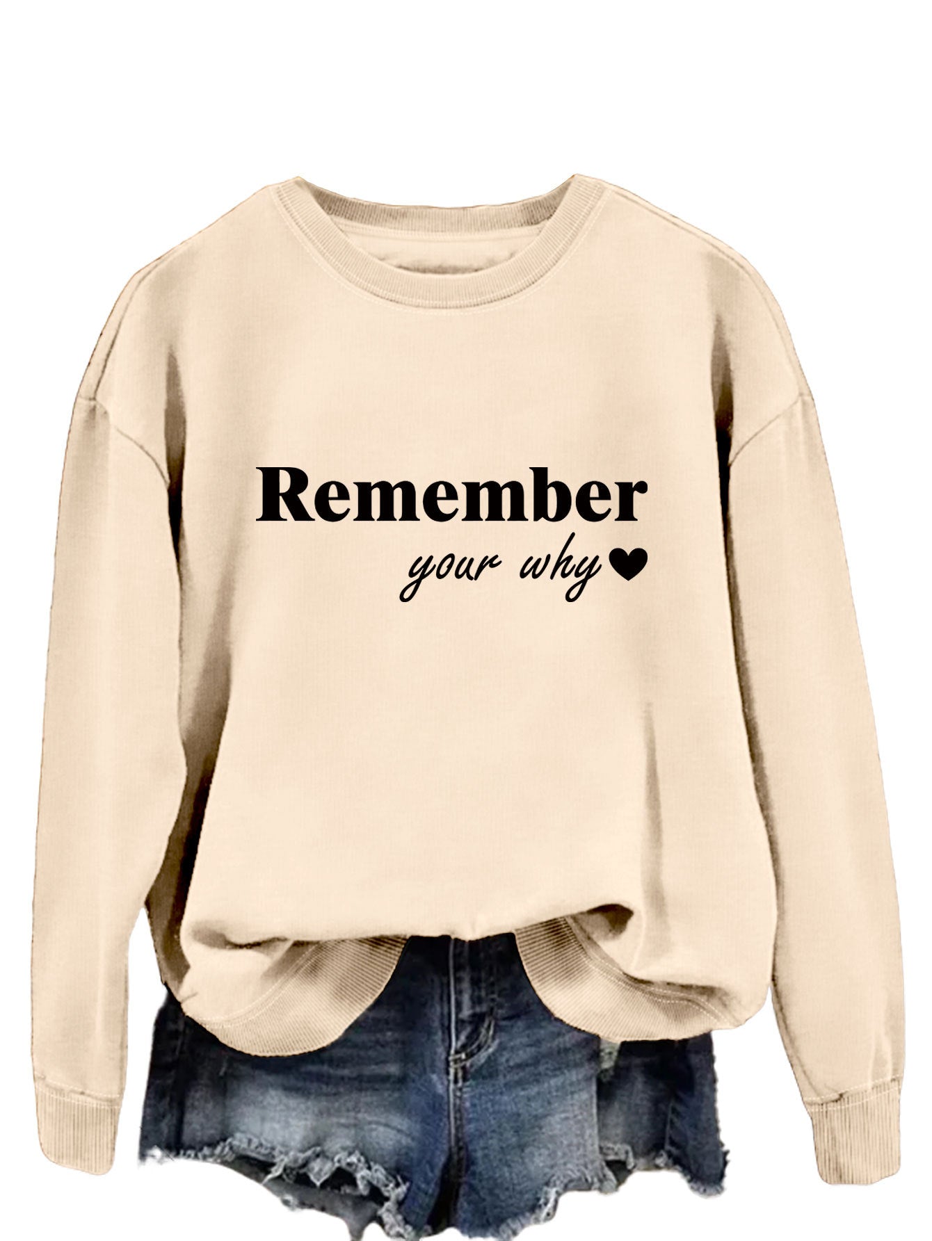 Damen Sweatshirt Lässiger Schnitt Mit Motivierendem Aufdruck Norvielle