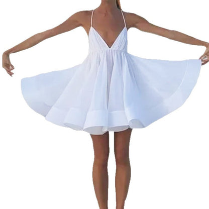 Damen Freizeitkleid V-Ausschnitt Schwingrock Norvielle