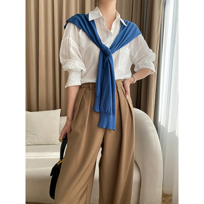 Damen Bluse Gestreift Pulloverausschnitt Elegante Norvielle
