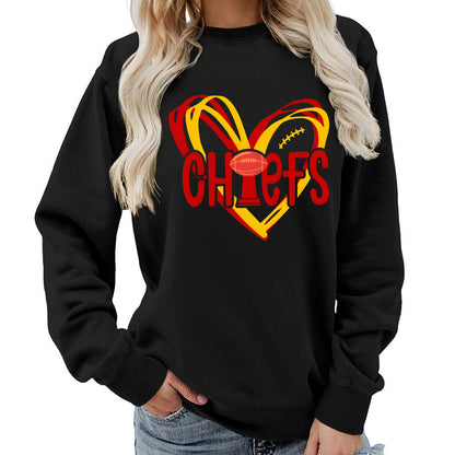 Damen Sweatshirt Herzmotiv Sportgrafiken Norvielle