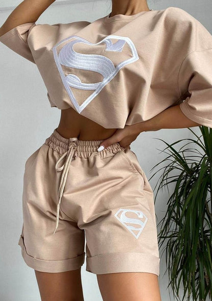 Damen Sport-Set Kurzarm-Shirt und Shorts Norvielle