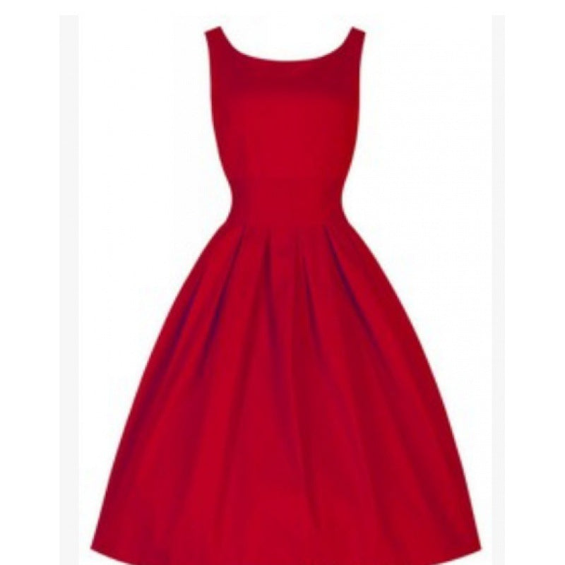 Damen Cocktailkleid Tailliert Schwingender Rock
