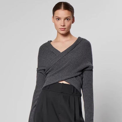 Damen Übergröße Wickelpullover Norvielle