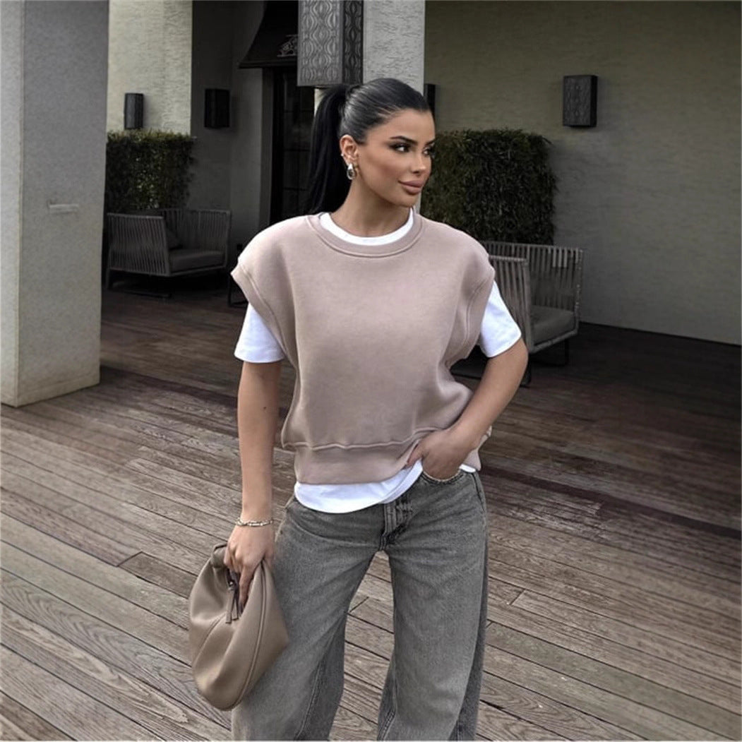 Damen Oversized Sweatshirt Breite Ärmel Hoch Bund Norvielle