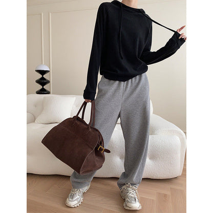 Damen Kapuzenpullover Lässig Elegante Passform Beige